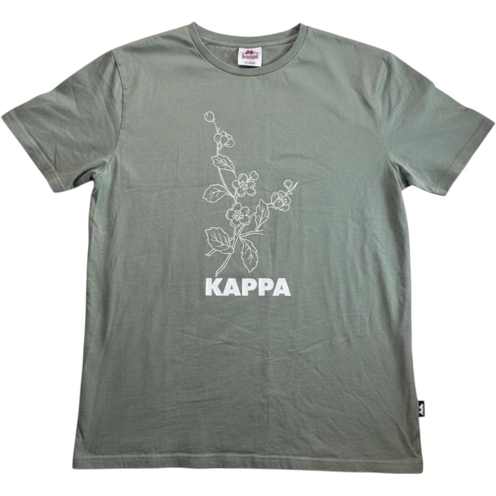 Kappa Mens Sage Green Floral Graphic T-Shirt Short Sleeve Crew Neck Large